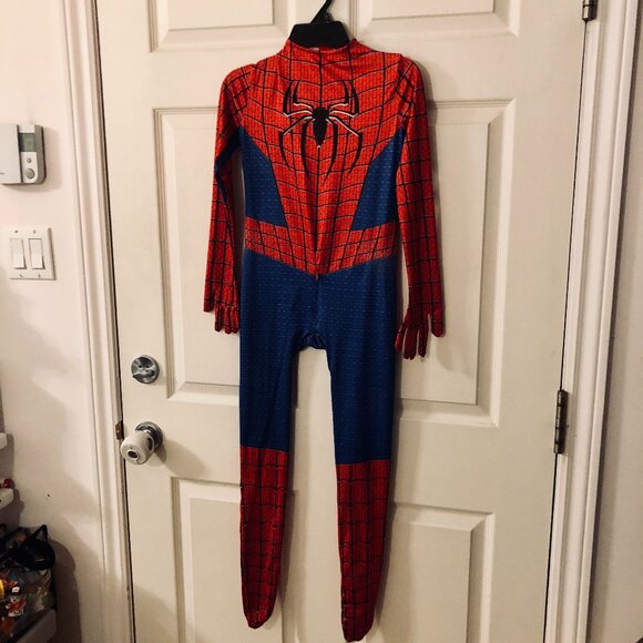 Kids Spiderman Zentai Full Body Costume Jumpsuit NO Mask M/L 8-10yo Cosplay - Picture 1 of 7